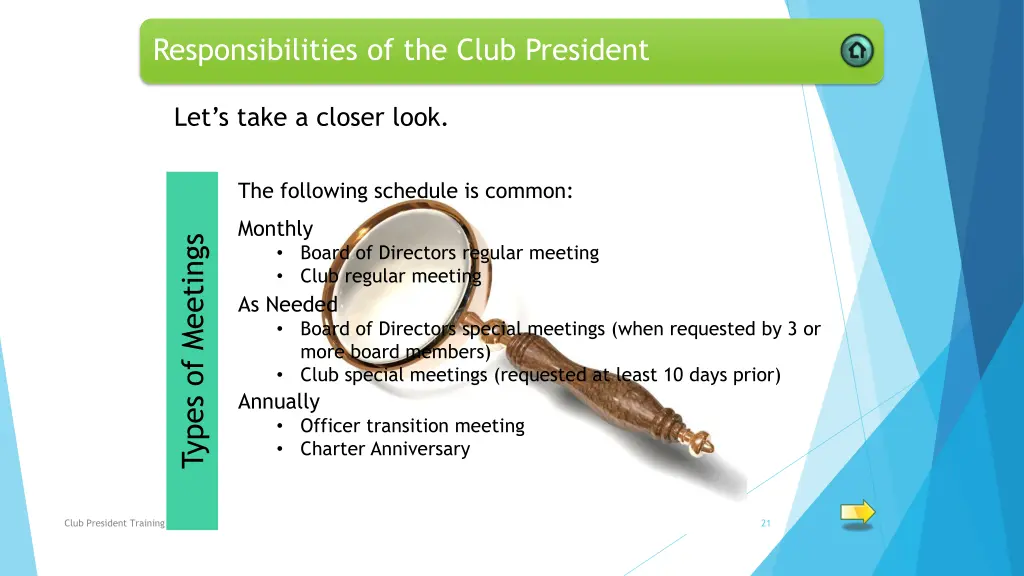 responsibilities of the club president 5