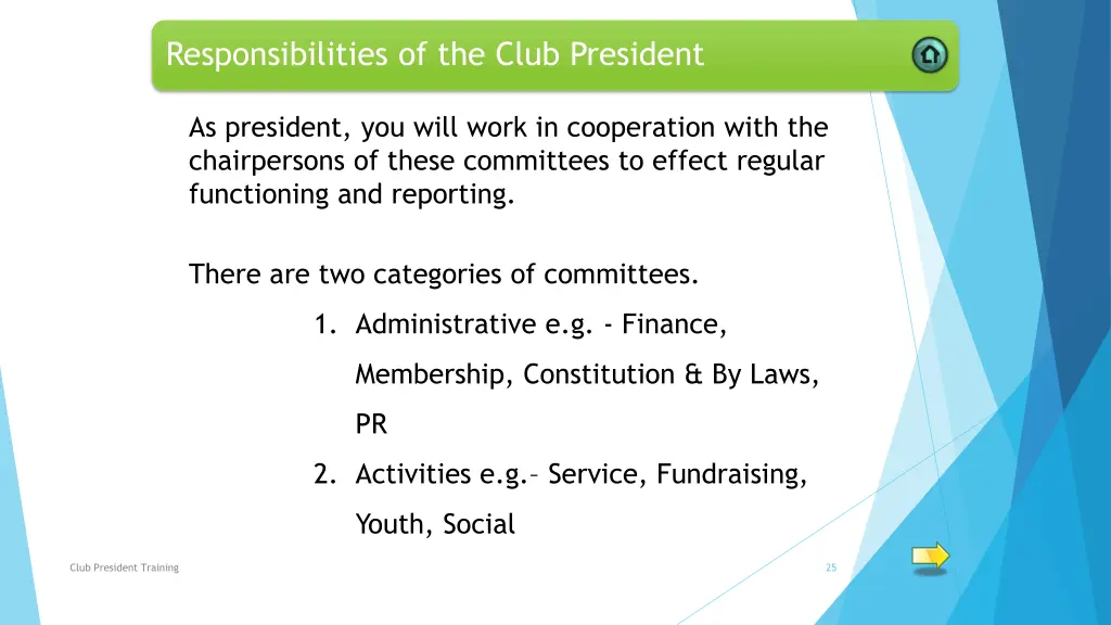 responsibilities of the club president 9