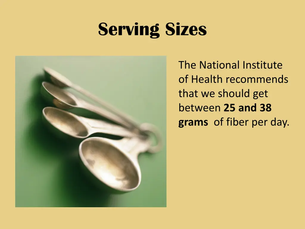 serving sizes