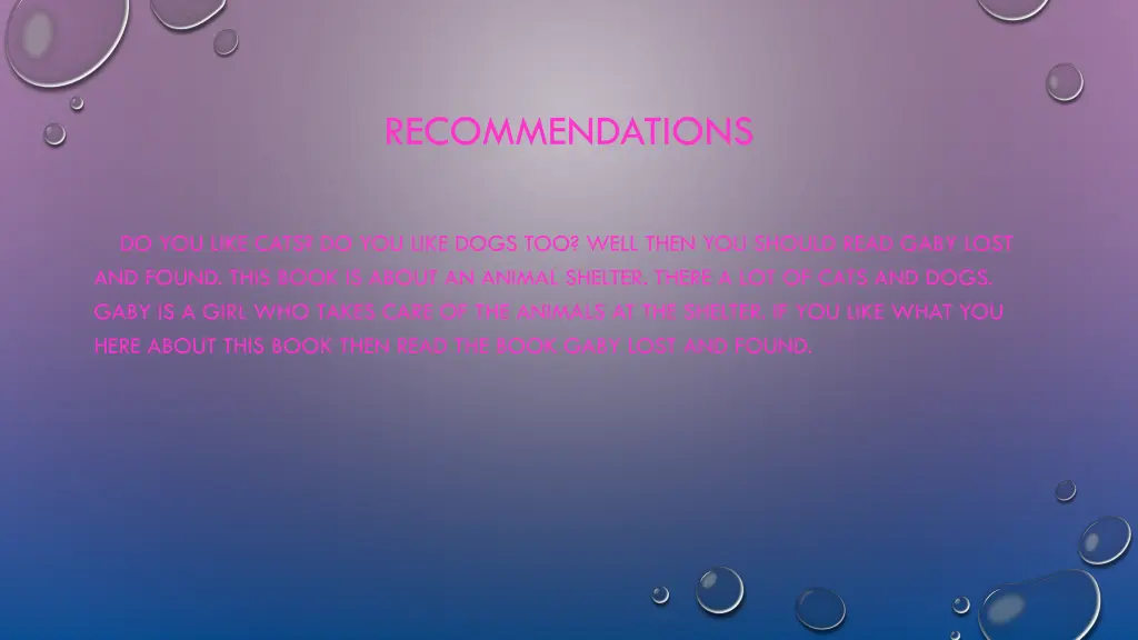 recommendations