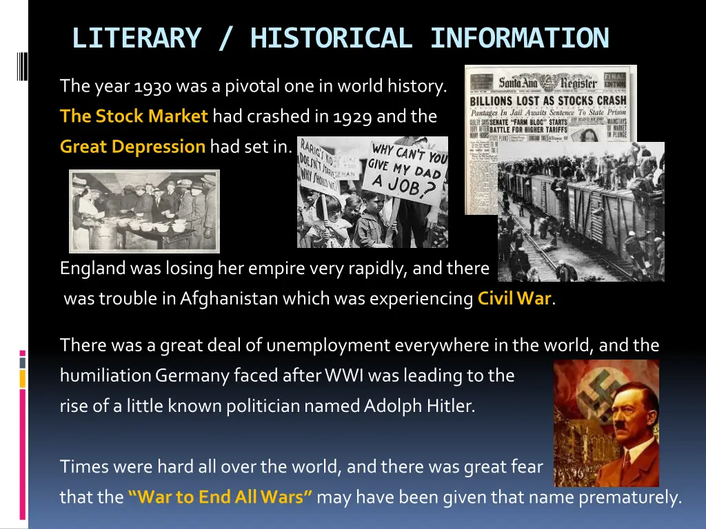 literary historical information