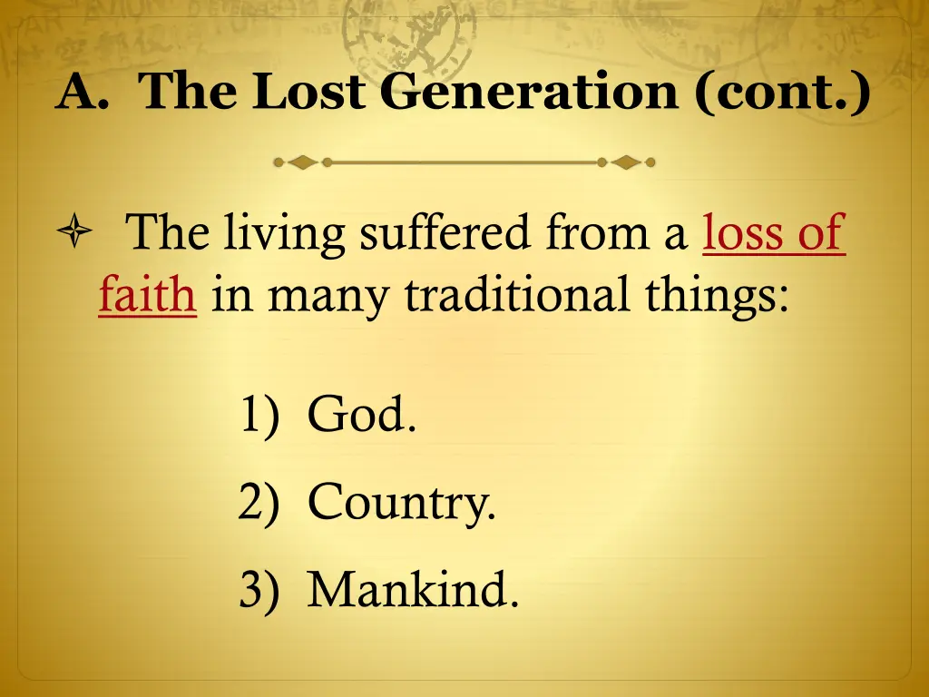 a the lost generation cont