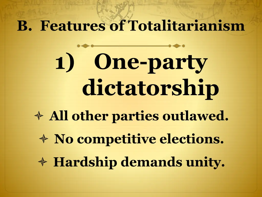 b features of totalitarianism