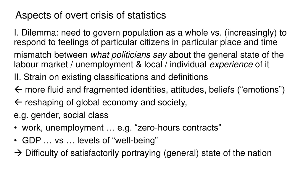 aspects of overt crisis of statistics