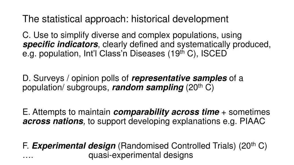 the statistical approach historical development 1