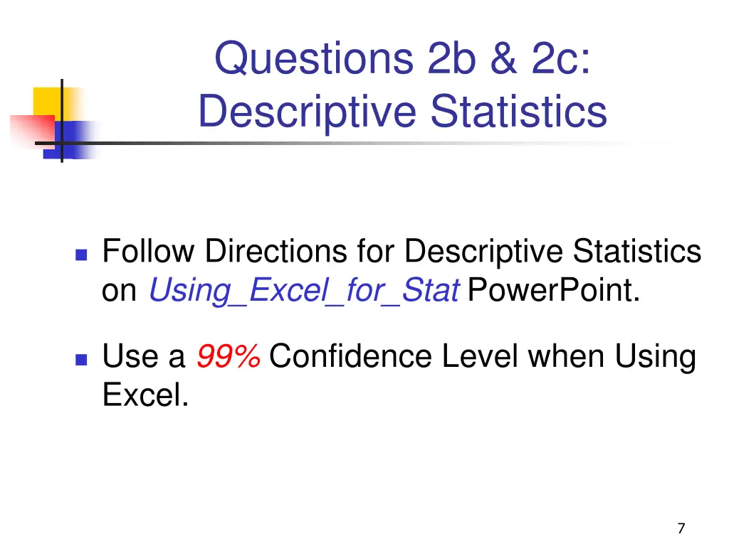 questions 2b 2c descriptive statistics