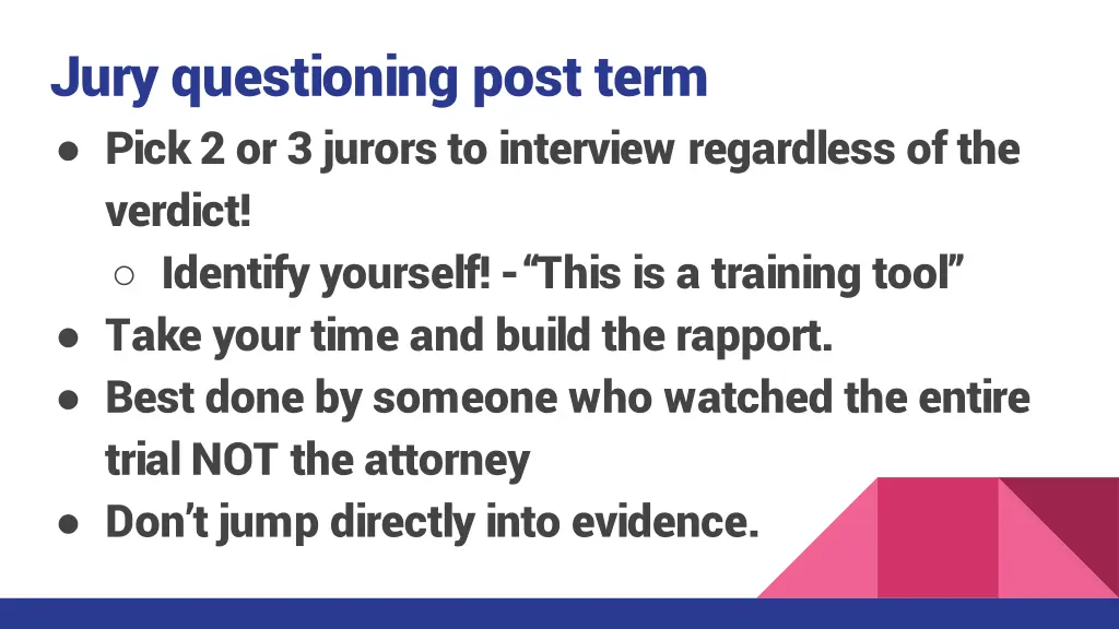 jury questioning post term pick 2 or 3 jurors