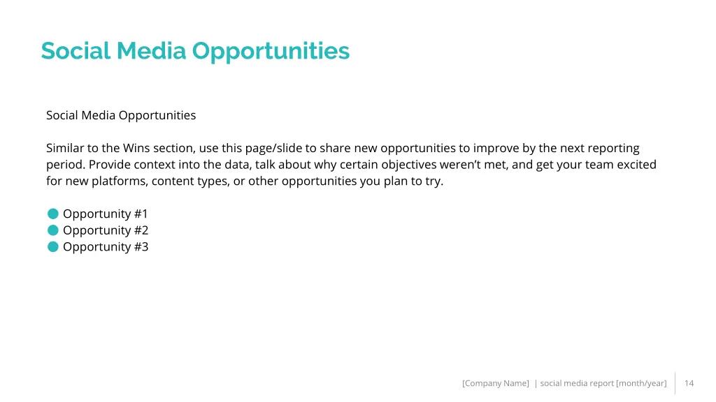 social media opportunities