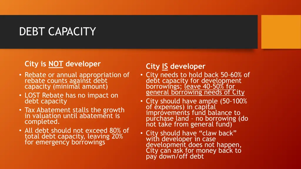 debt capacity