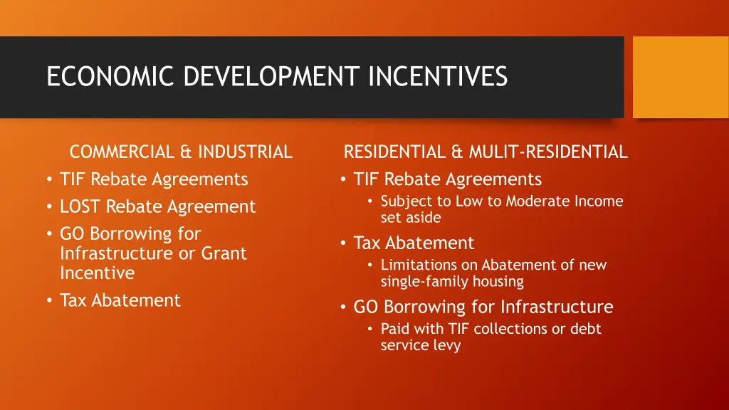 economic development incentives