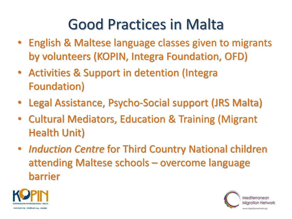 good practices in malta english maltese language