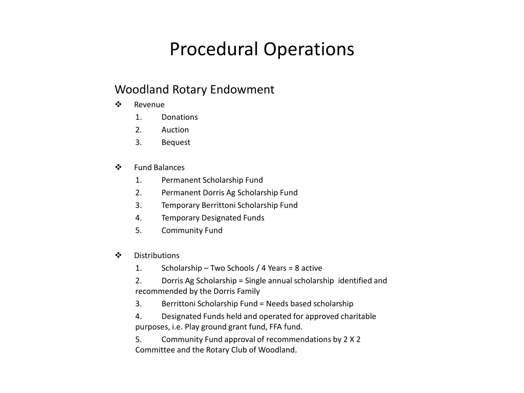 procedural operations