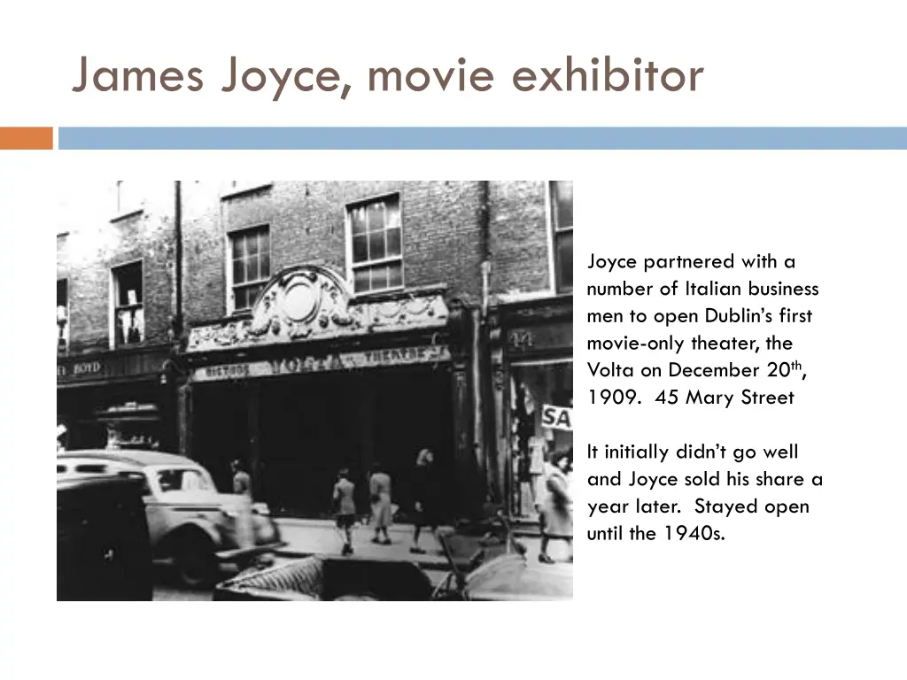 james joyce movie exhibitor