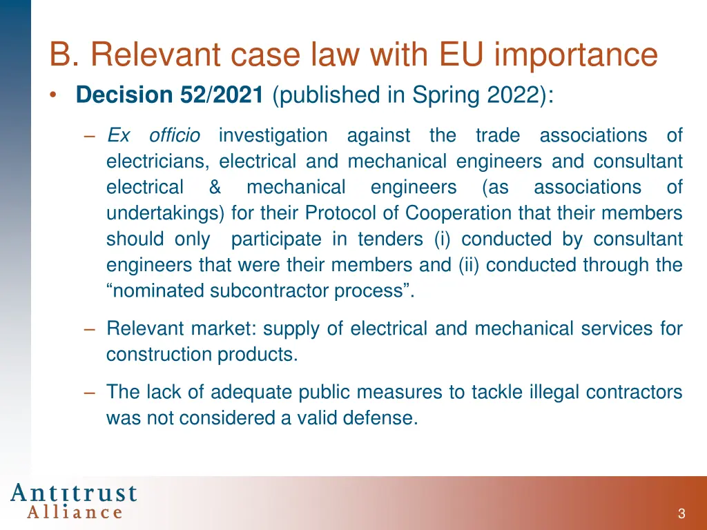 b relevant case law with eu importance decision