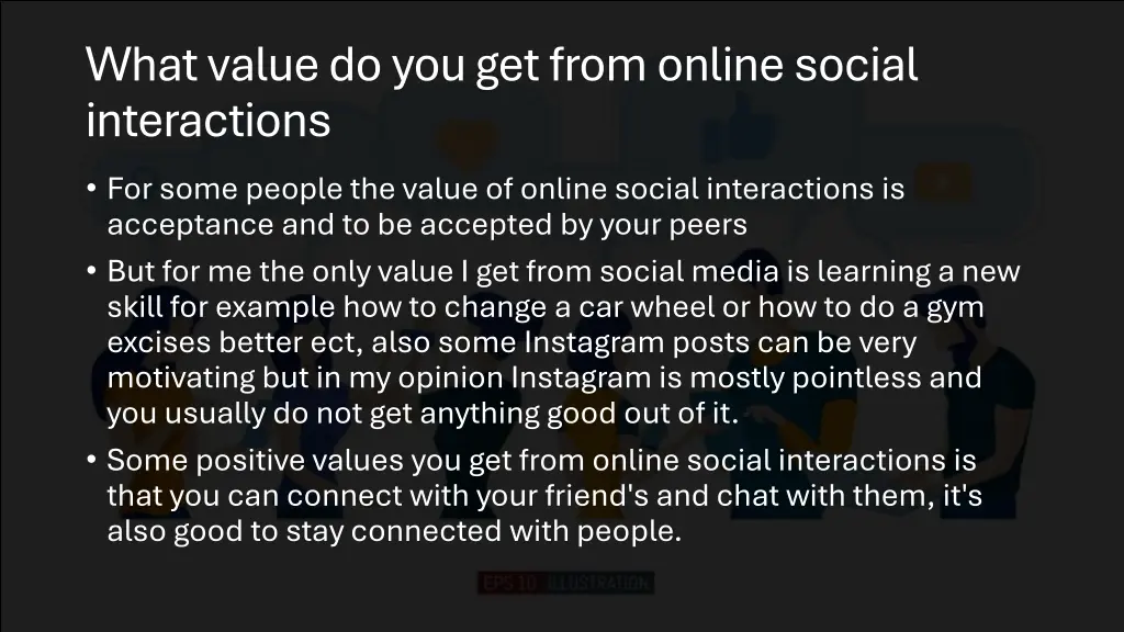 what value do you get from online social