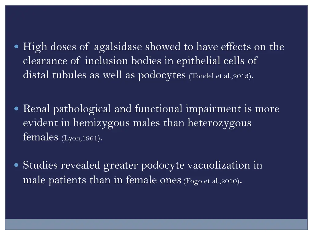 high doses of agalsidase showed to have effects