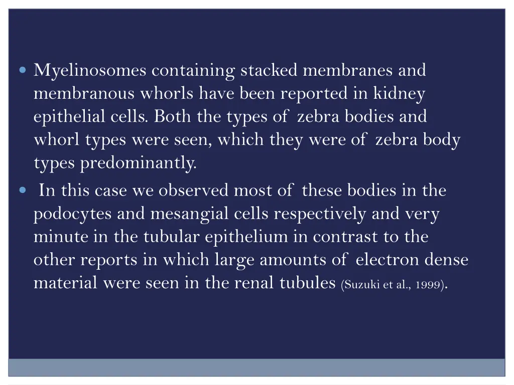 myelinosomes containing stacked membranes