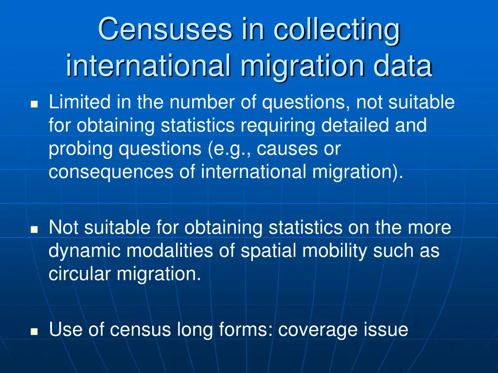 censuses in collecting international migration 2