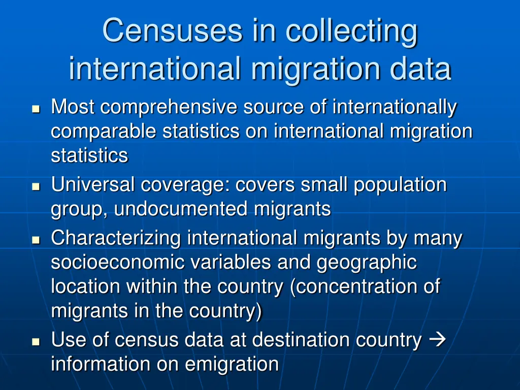 censuses in collecting international migration