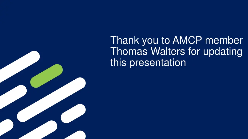 thank you to amcp member thomas walters