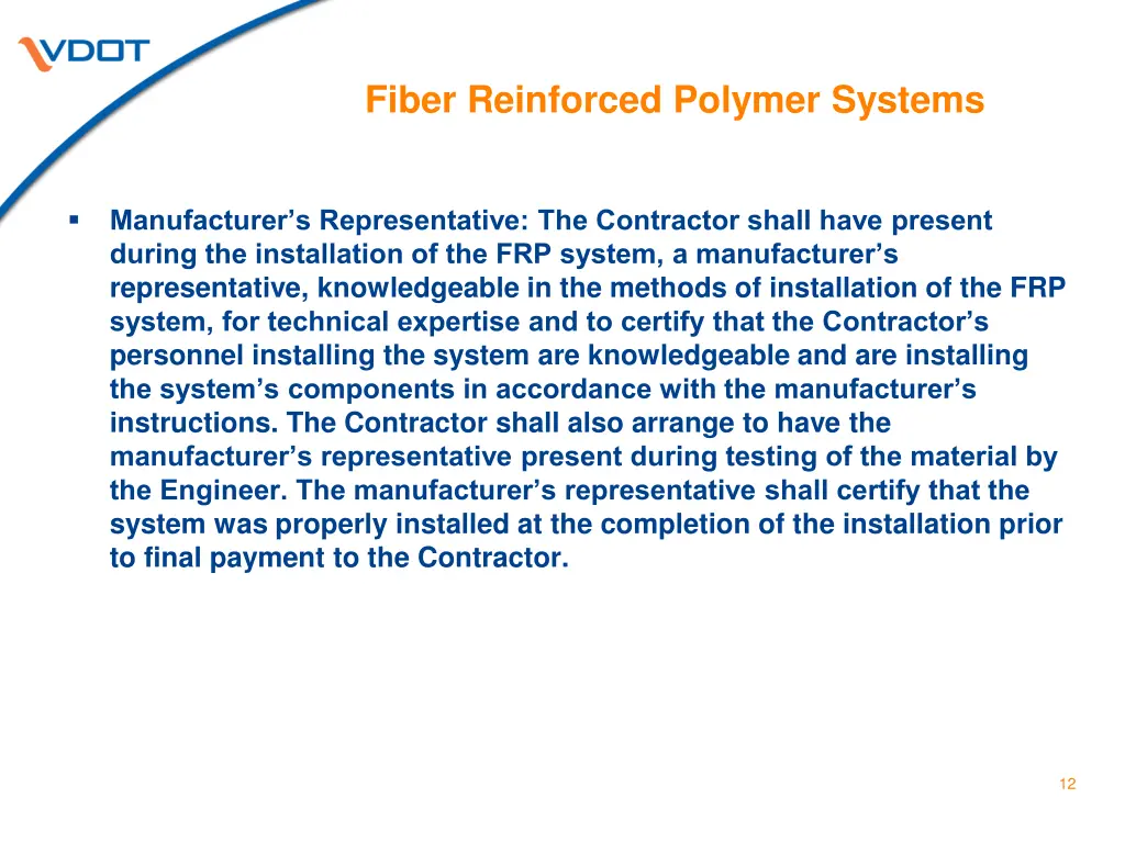 fiber reinforced polymer systems 10