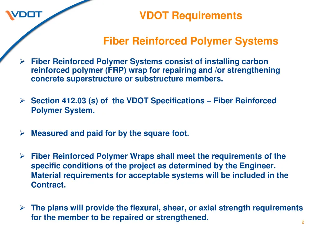 vdot requirements