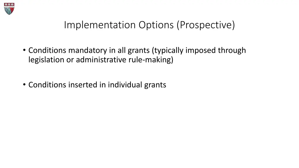 implementation options prospective