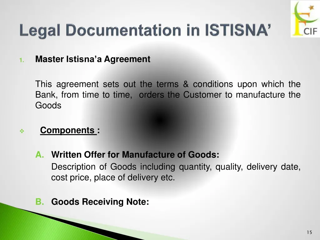 master istisna a agreement