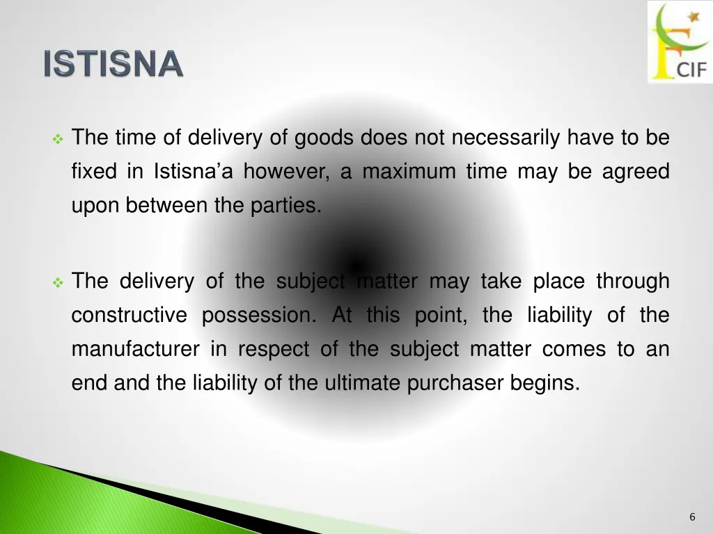 the time of delivery of goods does