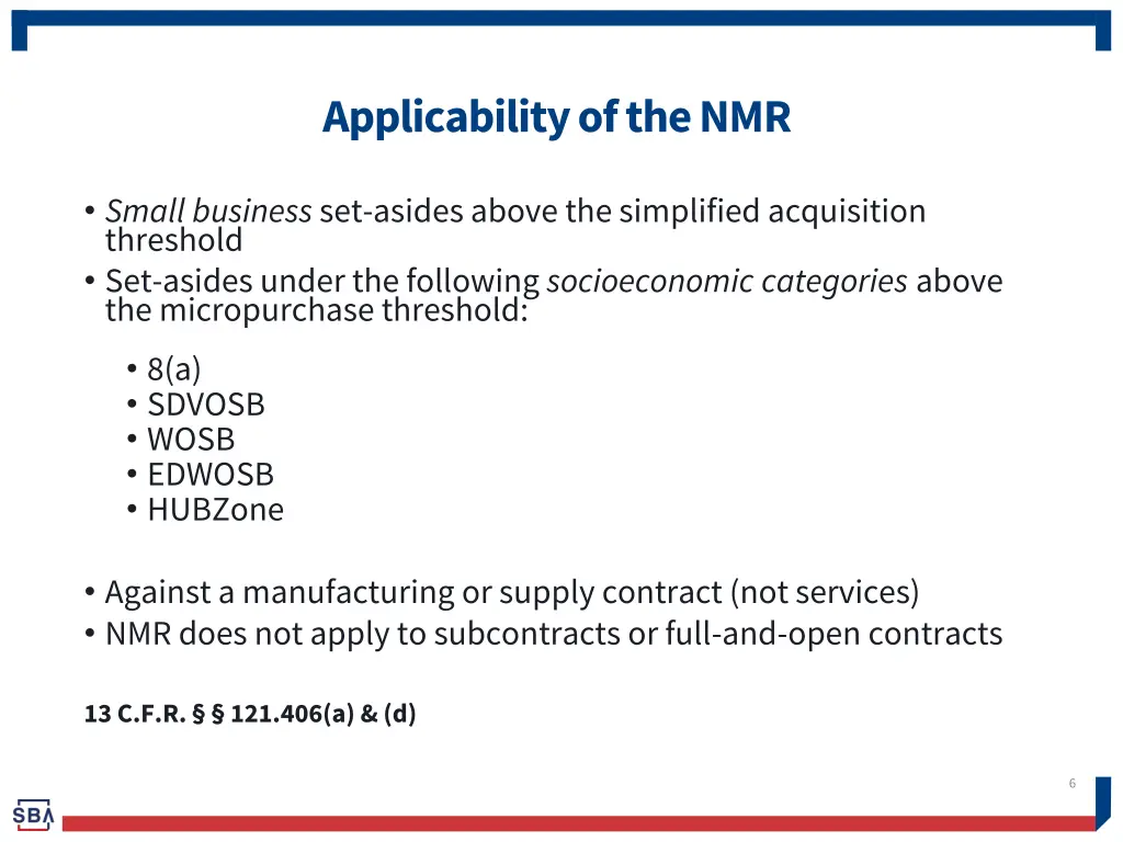 applicability of the nmr