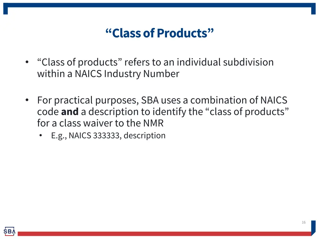 class of products