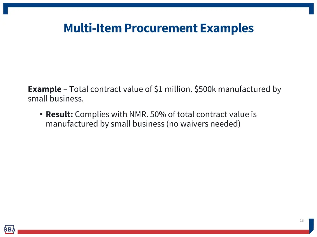 multi item procurement examples