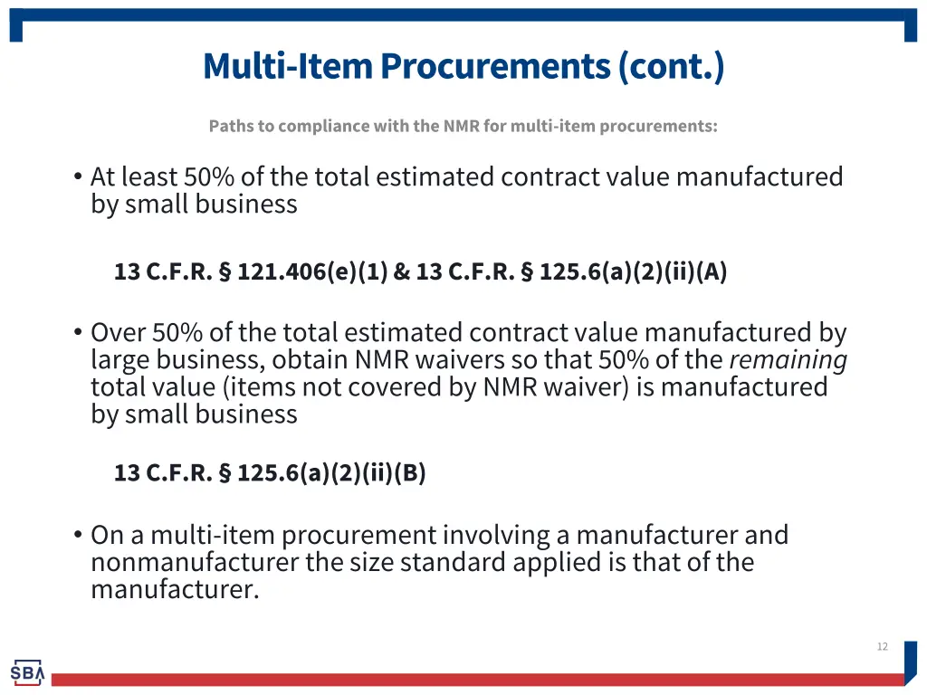 multi item procurements cont