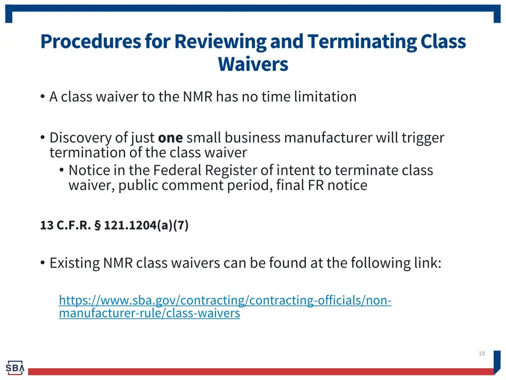 procedures for reviewing and terminating class