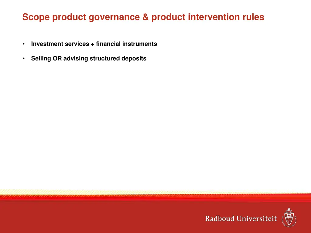 scope product governance product intervention