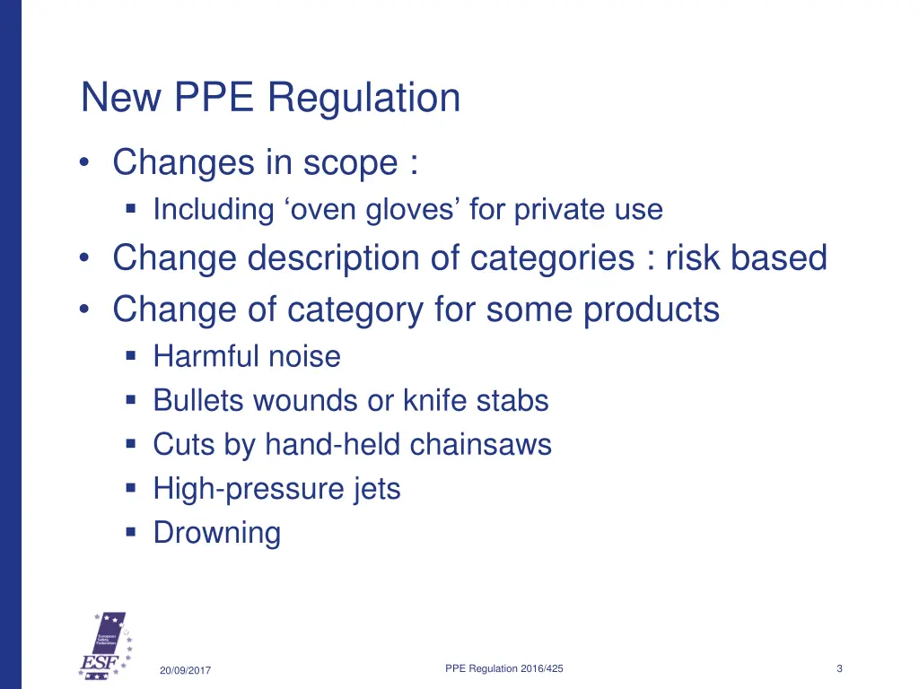 new ppe regulation 1