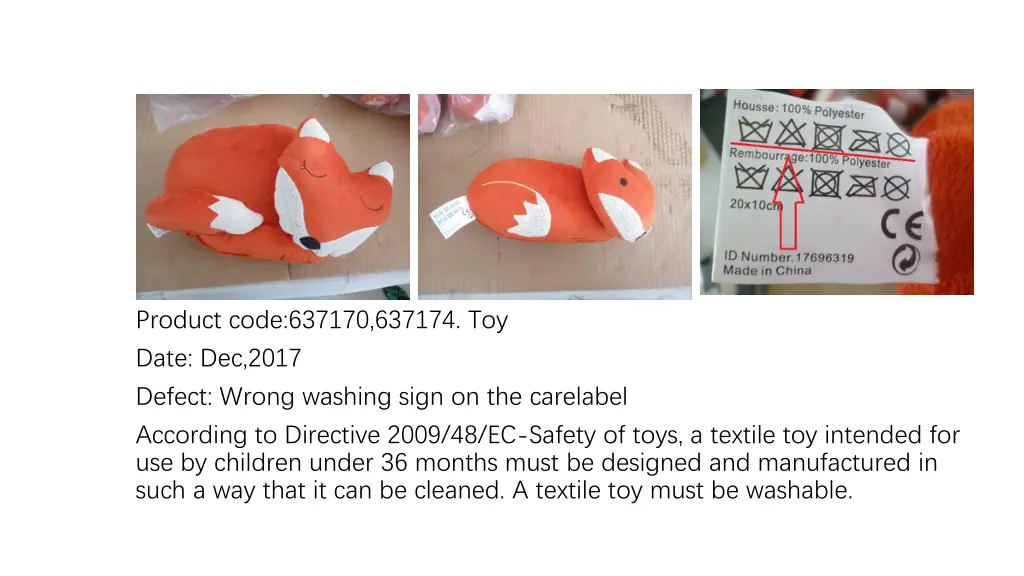 product code 637170 637174 toy date dec 2017