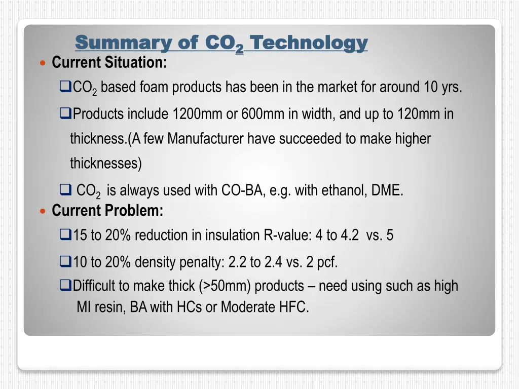 summary of co summary of co 2 2 technology