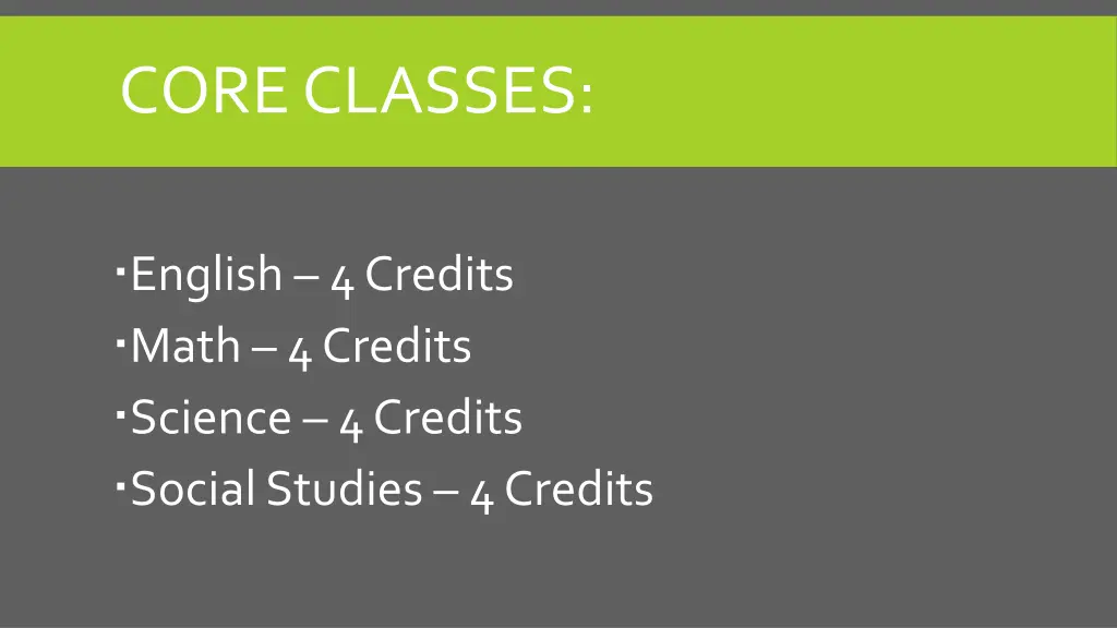 core classes