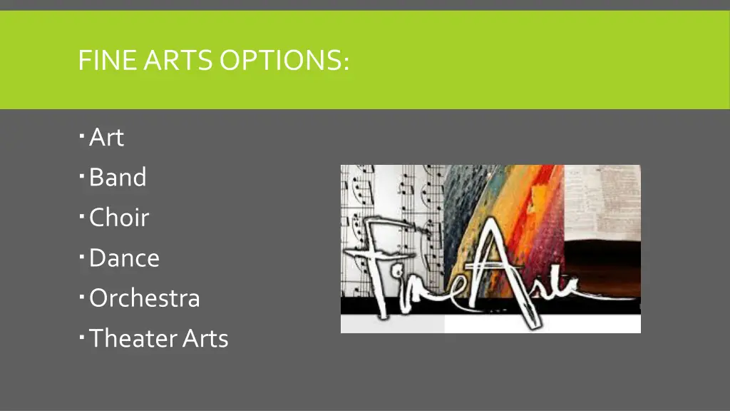 fine arts options