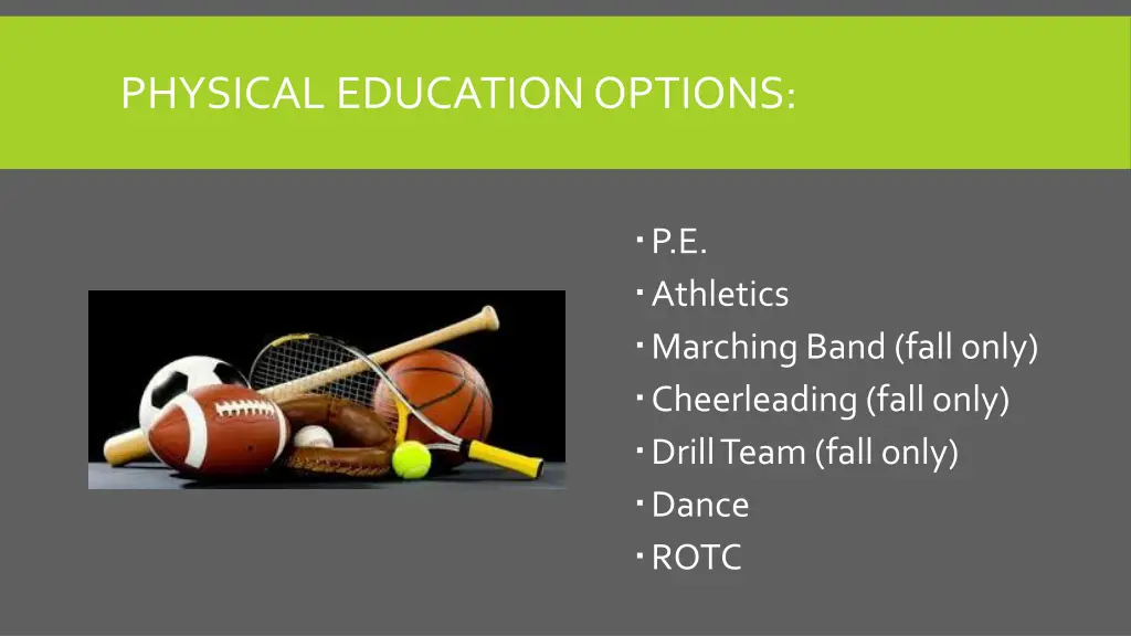 physical education options