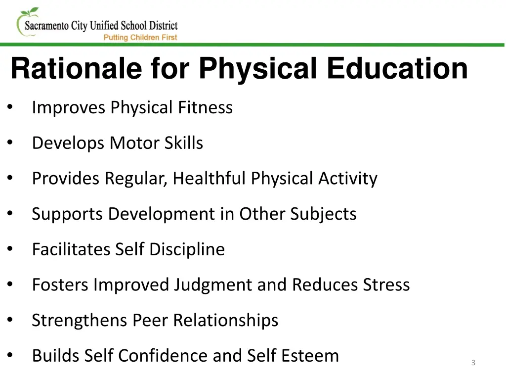 rationale for physical education