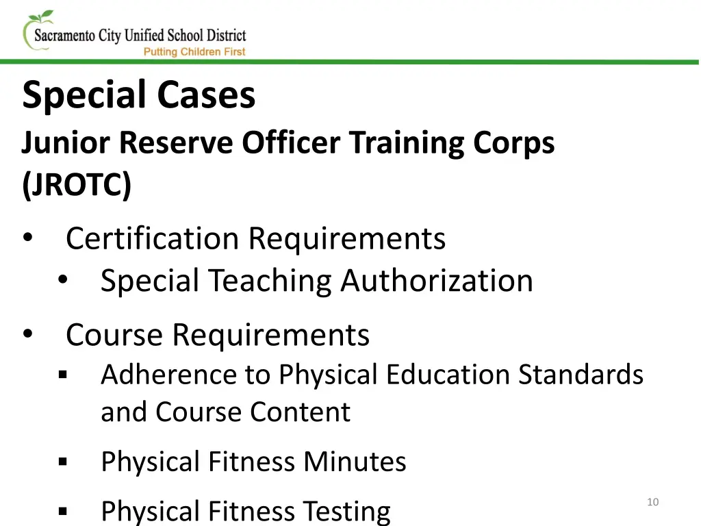 special cases junior reserve officer training