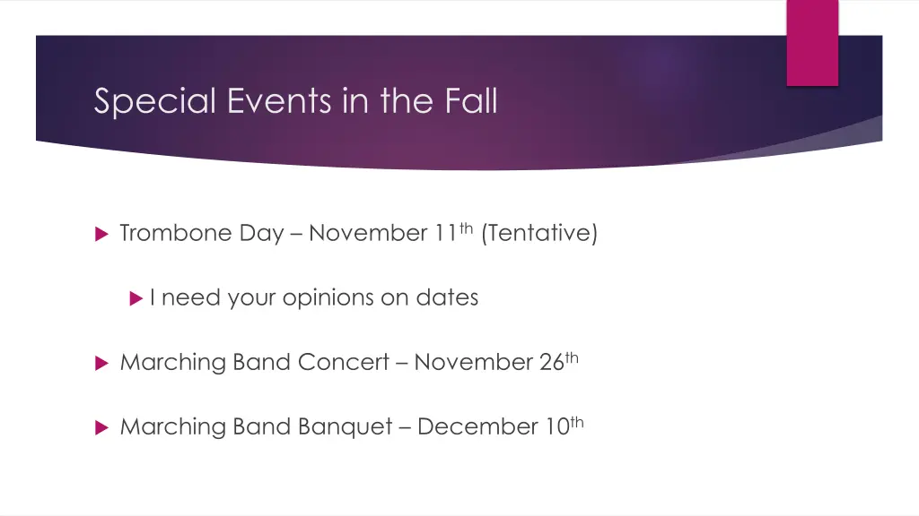 special events in the fall 1