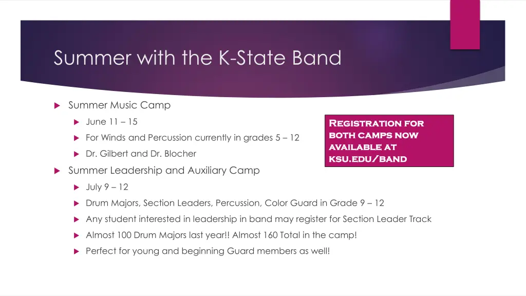 summer with the k state band 2