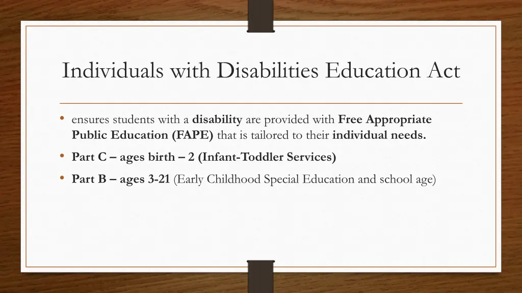 individuals with disabilities education act