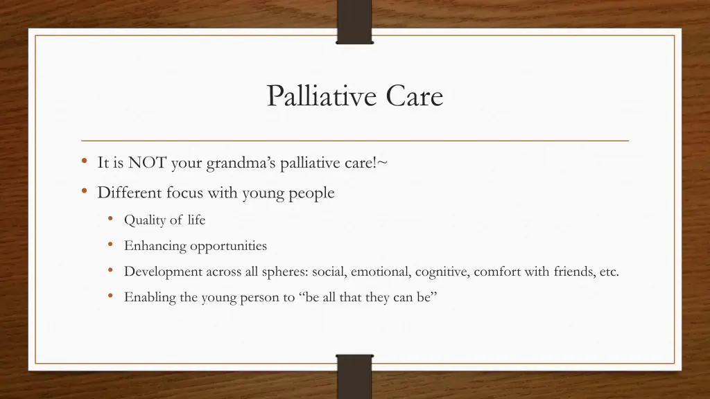 palliative care