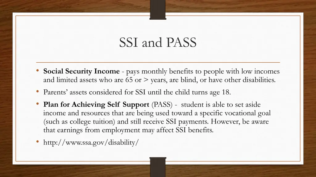 ssi and pass