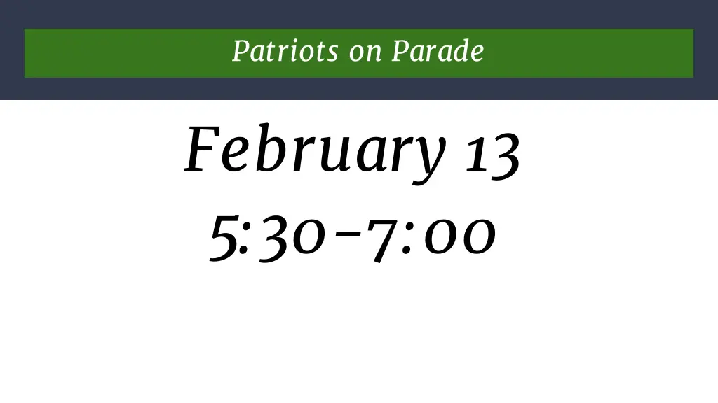 patriots on parade