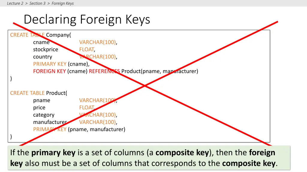 lecture 2 section 3 foreign keys lecture 5